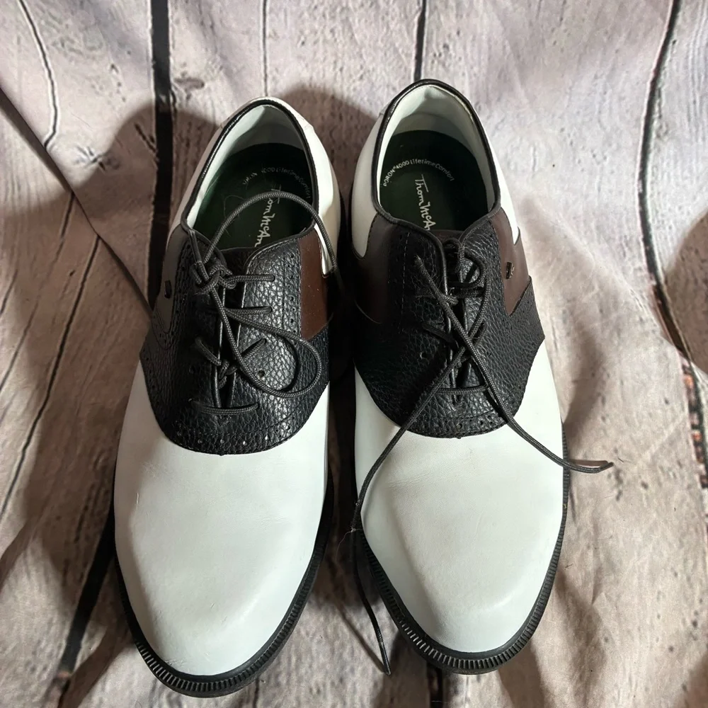 Thom Mcan Men’s Leather Two Tone Lace Up Oxford Golf Lug Sole Shoes Size 10‎ GUC